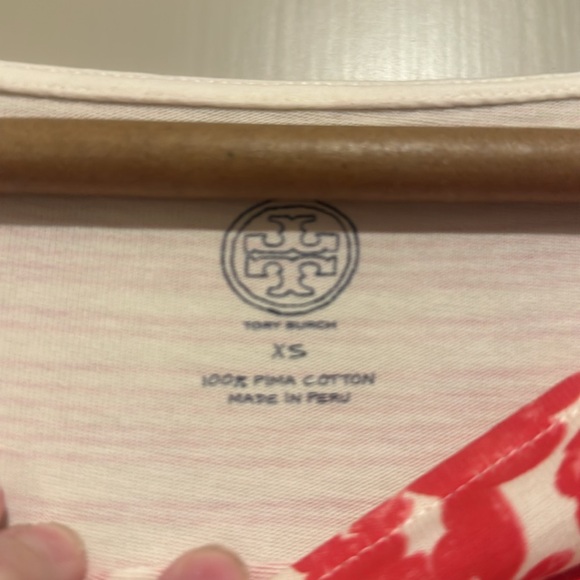 Tory Burch red floral t shirt dress - Picture 2 of 3